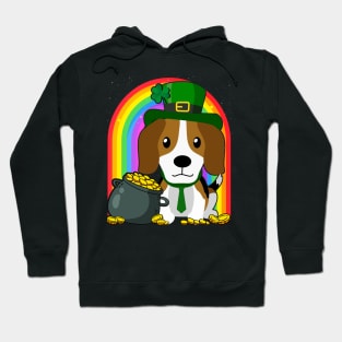 Beagle Rainbow Irish Clover St Patrick Day Dog Gift graphic Hoodie